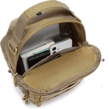Small Tactical Messenger Bag Sling Backpack Outdoor Shoulder Satchel Chest Packs - Khaki - View 5