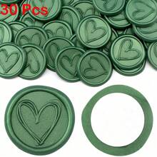 CYFUN DESIGN 25Pcs/30Pcs/50Pcs Heart/Flower Branch Pattern Wax Seal Stickers, Envelope Seal Stickers, Envelope Seal Self-Adhesive Gold Stickers For Wedding Party Birthday Gift Back To School