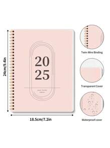 1 The Multi-Color Planner From Jan. 2025 To Dec. 2025, Week Plan, Month Plan, Time Task Multi-Function Task Plan, Can Improve Work Efficiency Planner, Perfect And Multi-Functional Gifts For Christmas, Halloween, Thanksgiving & Birthday Back To School - Multicolor - View 5