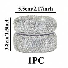 1pc Portable Cosmetic Travel Container With Refillable Cosmetic Jar Container, Inlaid With White Rhinestones, Suitable For Skin Care With Lotion And Cream Leakproof, Suitable For Travel, Drawer, Dressing Table, With Refillable Cosmetic Jar Container, Must-Have Gift For Him/Her During Festivals