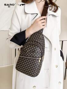 saroxi 男士休闲单肩包大容量斜挎包，可调节肩带，防刮耐磨，适合通勤和旅行，简约时尚，PVC 材质，送给男朋友的绝佳礼物圣诞节礼物万圣节圣诞节冬季秋季男士包斜挎包男士包笔记本电脑礼物时尚休闲感恩节钱包节日收纳包邮差包腰包腰带包骑行包腰包