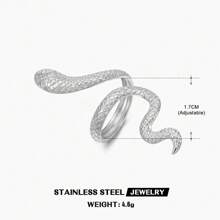 1 Unikalny pakiet Pierścionek Modny projekt w kształcie węża, zestaw błyszczących kryształków w kolorze złotym lub srebrnym, aby dopasować telefon do codziennego użytku