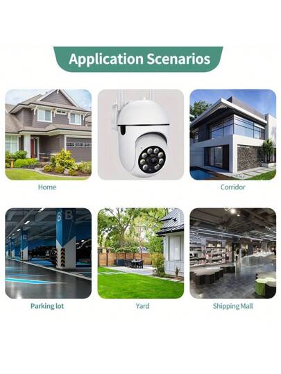 /1pc 1080P HD Rotatable Audio Camera, 2.4G Wireless Wifi Security 4X Human Motion Tracking 355° View, Home Monitoring, Elderly Child Care, Night Vision, Powered By USB Cable, Support Cloud Storage Memory Card (Not Included, Need To Purchase) view 8