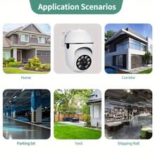 1 pièce Caméra audio haute définition 1080p rotative, caméra de  wifi sans fil 2,4 G, suivi des mouvements 4X et vue panoramique de 355°, pour la  et la surveillance à domicile, convient aux personnes âgées et aux soins des enfants, avec vision nocturne, alimentée par USB, prend en charge le stockage cloud et la carte mémoire (non incluse, à acheter séparément)