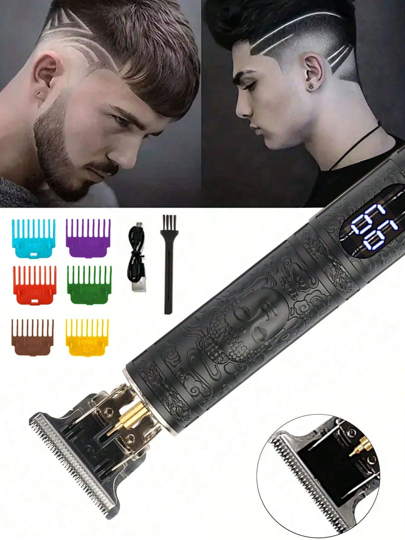 T9 Electric Hair Trimmer With Digital Display, TShaped Blade Hair