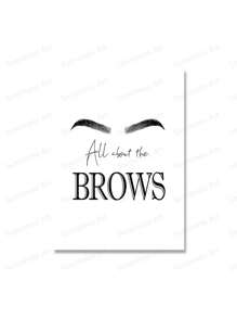 1pc Tranh vải trang điểm thời trang in hình lông mày lông mi trích dẫn nghệ thuật treo tường áp phích trang trí thẩm mỹ viện cho bé gái phòng ngủ không có khung - Nhiều màu - Xem 8