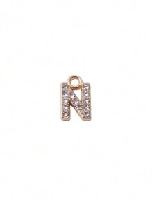 10/26pcs Fashion Rhinestone Zinc Alloy 26 English Letters Pendant Earrings Necklace Bracelet Phone Case Zipper Charms DIY Jewelry Accessories - 26 Letter Pendants - View 23
