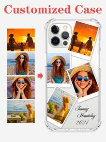Apple Customized Shockproof Thick Transparent Heart-Shaped Photo Frame Phone Case Cover Suitable For S23 24 Ultra A15/IPhone12 13 14 15 ProMax,Clear,Stylish,Colorful,Vintage,Cute,Contracted,Funny,Custom,Personalized,Unique,Customized,Ideal Gifts For Him,Ideal Gifts For Her,Boyfriend,Girlfriend,Family,Friends,Grandparents,Couple,For Anniversaries,For Birthdays,Customized Phone Cases,Street Casual Chic