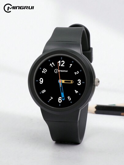 MINGRUI Fashionable Kids' Watch With PU Leather Band, 30M Waterproof For Swimming, Quartz Movement, Perfect For Student, School Supplies And Gift
