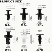 725 piezas/Caja Grapas de plástico de repuesto para automóviles para paneles de puertas, parachoques y caja de almacenamiento con remaches de expansión