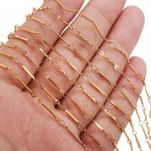 1 m Chaîne de bijoux style Ins en acier inoxydable 304 plaqué or 18 carats. Accessoires de bijouterie DIY pour bracelets et colliers