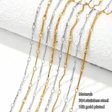 1 m Chaîne de bijoux style Ins en acier inoxydable 304 plaqué or 18 carats. Accessoires de bijouterie DIY pour bracelets et colliers