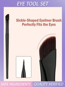 7pcs Eye Makeup Brush Set With Eyebrow Brush, Eyeliner Brush, Flat Definer Brush For Makeup Artist,Brush Set,Makeup Brush Kit,Make Up Brush Set,Make Up Set Complete,Makeup Brush Set,Complete Makeup Kit,Brush Kit,Brushes Makeup Set,Makeup Gift Set - Black - View 8
