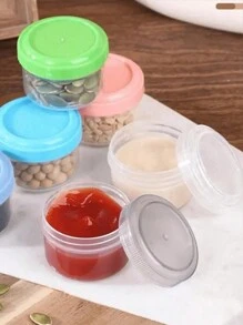4/6 件 35 毫升沙拉酱容器带螺旋盖，塑料酱汁调味品容器带盖，适用于午餐盒学校用品，返校