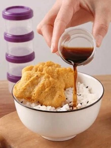 4/6 件 35 毫升沙拉酱容器带螺旋盖，塑料酱汁调味品容器带盖，适用于午餐盒学校用品，返校