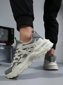 Giày thể thao ngoài trời thường ngày cho nam, giày đế thấp thời trang, thoải mái, chống trượt, thoáng khí, hấp thụ sốc, phù hợp cho mùa xuân và mùa thu - Xám - Xem 5