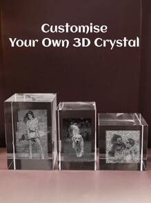 个性化3D水晶照片，捕捉难忘瞬间，可定制水晶照片，激光雕刻玻璃立方体，情侣、女友、男友、毕业季的理想礼物，独一无二