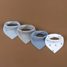 4 件套婴儿围兜，带有时尚印花图案，婴儿时尚配饰 - 彩色 - 查看 14