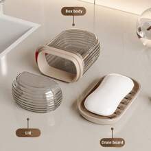 Home Bathroom Soap Storage Case Creative Transparent Soap Case Portable Non-Slip Soap Box Detachable Travel Holder Durable Easy To Clean Plastic Material Suitable For Home Travel Back To School Initial Name 26 Letters Pattern - Multicolor - View 4