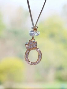 1pc Crown-Shaped Metal Alphabet Car Interior Hanging Decor - one-size - View 23