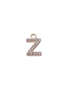 10/26pcs Fashion Rhinestone Zinc Alloy 26 English Letters Pendant Earrings Necklace Bracelet Phone Case Zipper Charms DIY Jewelry Accessories - 26 Letter Pendants - View 12
