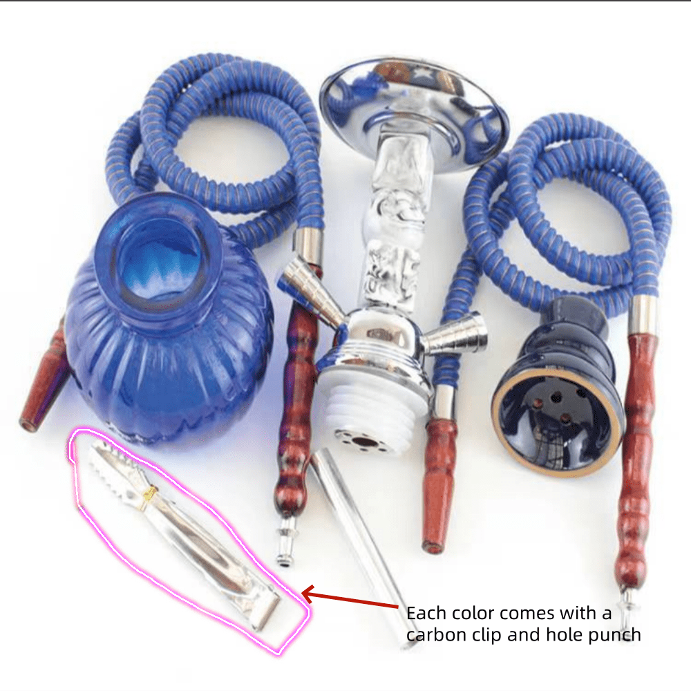 Hookah Set With Iron Parts And Double Hoses. Suitable For Two Or Four