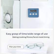 Bộ đếm thời gian điện tử kỹ thuật số mới cho Giáng sinh, Bộ đếm thời gian nhà bếp, Bộ đếm thời gian nấu ăn, Bộ đếm thời gian đếm ngược nhắc nhở học làm bánh - màu đen - Xem 2