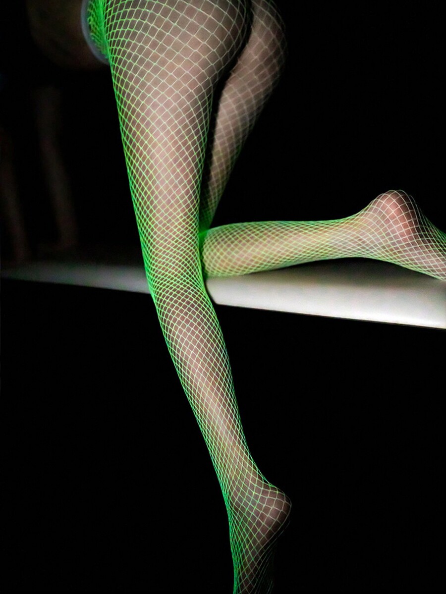 Trending Glow In The Dark Hosiery, Slim Fit Sheer White GlowIn