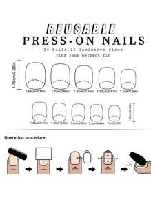 120pcs Glossy Square White French Press-On False Nails, Full Cover Glossy Nude Acrylic Fake Nails Set, Artificial Nail Kit Suitable For Women & Girls Everyday Wear