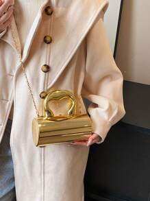 Bolso de acrilico de unicolor, nueva bolsa de moda con asa personalizada, bolso cruzado con cadena con forma cilíndrica, estuche para teléfono y monedero, apto para trabajo, trayecto, cita, compras, viaje, regalo romántico para parejas en San Valentín