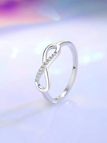 1 chiếc nhẫn tối giản bằng bạc 925 Zirconia biểu tượng vô cực, phù hợp cho phụ nữ và trẻ em gái, hoàn hảo cho tiệc vũ hội, tiệc tùng và quà tặng hẹn hò, trang sức thanh lịch - biểu tượng vô cực - Xem 7