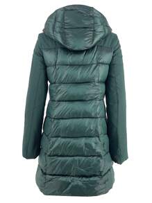 Piumino Lungo Donna Invernale con Cappuccio cod.20350 - Verde - Visualizzare 2