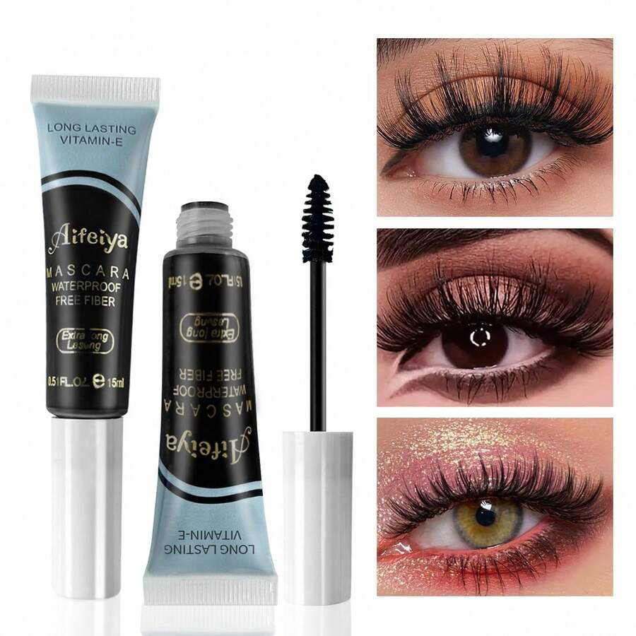 丰盈睫毛膏，持久不晕染，纤长卷翘，防水防汗，丰盈卷翘，哑光妆效，日常眼部睫毛膏 - 黑色 - 查看 1