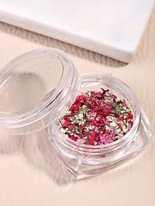 1 瓶花朵美甲装饰混合粉色红色人造花瓣叶子满天星 3D 花朵凝胶抛光 DIY 美甲配件可爱饰品美甲饰品美甲沙龙用品 - 彩色 - 查看 7