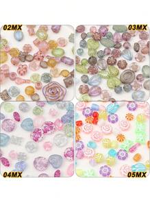 50g Packung aus Acryl-Perlen in Barock-Stil in buntem Vintage-Design für die Herstellung von Schmuck, DIY-Special-Armbändern, Schlüsselanhängern, Telefonketten und handgefertigten Bastelbedarf