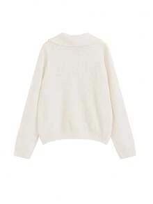 厚款 Polo 领针织短开衫，适合小个子女士，时尚别致毛衣夹克，秋冬