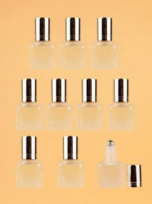 2pcs|3pcs|5pcs|10pcs|20pcs Set Of Square Frosted 6ml Refillable Glass Roll-On Bottles For Cosmetic Water, Portable Mini Essential Oil & Perfume Containers