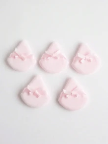 5pcs Butterfly Shaped Makeup Sponge Puff, Dual-Sided Fluffy Powder Puff For Home & Makeup Artists (Triangle Shape) - Multicolor - View 2