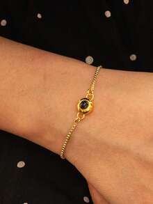 1 件投影照片盒链手链，简约情侣个性化照片链声明定制家庭宠物照片手链 - 金黃色 - 查看 8