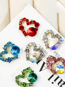 10/35 chiếc mặt dây chuyền trái tim Valentine đính đá trang trí móng tay, mặt dây chuyền trái tim nhiều màu sắc đính đá trang trí móng tay, pha lê và đá quý 3D sáng bóng cho móng tay Blingers - Nhiều màu - Xem 4