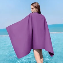 1pc/3pcs Compact Microfiber Towel With Zipper Pouch, Quick Drying, Highly Absorbent, Soft Sports Towel For Travel, Gym, Beach, Swimming, Yoga (Multiple Color & Size Options), Beach Essentials, Beach Accessories, Pool Float - Purple - View 7