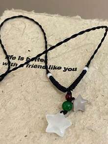 PARERTQH 1 Pc Handmade Woven Star And Butterfly Element Necklace, Very Suitable For Women Everyday Wear, Fit For Students And Friends - Star - View 7