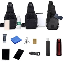 Small Tactical Messenger Bag Sling Backpack Outdoor Shoulder Satchel Chest Packs - Black - View 8