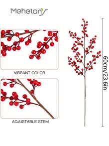 MEHELANY 2 Cái/1 Cái Quả mọng đỏ nhân tạo, Cây giả trang trí Tết Nguyên đán Trung Quốc màu đỏ, Cây giả trang trí PE màu đỏ, Củ quả mọng nhân tạo màu đỏ để trang trí, Trang trí lễ hội mùa xuân, Trang trí tiệc tùng, Trang trí tiệc mừng năm mới, Ngày lễ tình nhân, Quà tặng - Chữ thập đỏ-6 - Xem 3