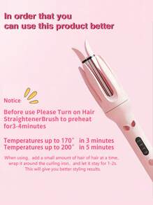 GENAI SHEIN X Milania Automatic Curling Iron, Hair Curler Wand Rotating,4 Adjustable Temperature Levels, Fast Self Spinning Styling, Quick Heating, 28mm Large Wave Curls Suitable For Slouchy People, Easy To Use - 查看 3