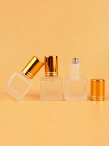 2pcs|3pcs|5pcs|10pcs|20pcs Set Of Square Frosted 6ml Refillable Glass Roll-On Bottles For Cosmetic Water, Portable Mini Essential Oil & Perfume Containers