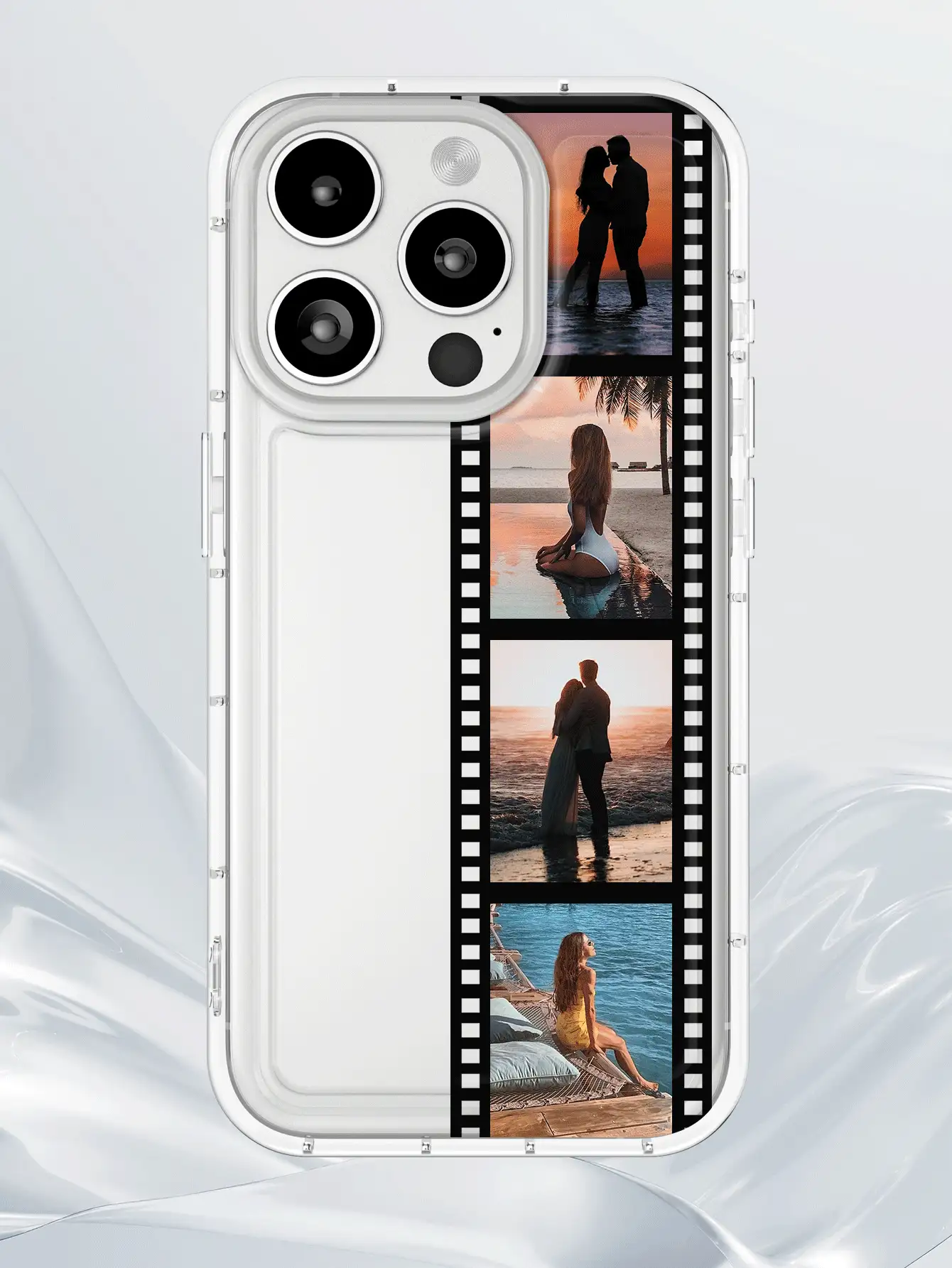 1 Peça Capa de Telefone Transparente Anti-Queda Vintage com Design de Foto de Filme Personalizado, Adequado para Mulheres Armazenarem Fotos Comemorativas, Fotos de Casal, Fotos de Família, Paisagem, Fotos de Casamento, Presentes de Férias para Casais, Amigos, Membros da Família, Compatível com 11 12 13 14 15 16 Pro Max, S25 S24 S23 S22 S21 S20 Ultra, A13 A14 A15 A16 A53 A54 A55 A73 A33 A34 - Transparente - Visão 2