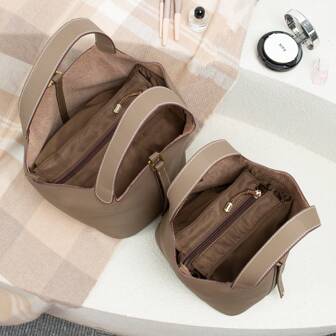 Gris elefante, adecuado para bolsa tipo cubo, bolsa interna, bolsa mini, bolsa mediana, bolsa forro de almacenamiento, bolsa impermeable de nailon, organizador de viaje de mujer, bolsa organizadora con múltiples compartimentos con cremallera de gran capacidad para cosméticos, bolsa de viaje de tocador para mujer, útiles escolares, organizador de inserción para bolsas Picotin 18/22 con cremallera para evitar pérdidas, organizador de bolsas, organizador de monederos, liviano y de tacto suave.