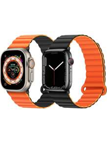 1 Dây đeo đồng hồ silicon từ tính thời trang dành cho nam và nữ, chống nước, có thể điều chỉnh, dành cho đồng hồ Apple 38/40/41/42/44/45/46/49mm, dành cho Apple Watch Series Ultra/SE/11/10/9/8/7/6/5/4/3/2/1, Phụ kiện đồng hồ thông minh - Nhiều màu (không có đồng hồ) - Xem 6