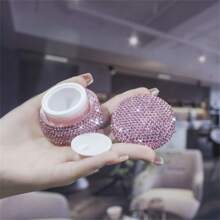 1pc Portable Cosmetic Travel Container With Refillable Cosmetic Jar Container, Inlaid With White Rhinestones, Suitable For Skin Care With Lotion And Cream Leakproof, Suitable For Travel, Drawer, Dressing Table, With Refillable Cosmetic Jar Container, Must-Have Gift For Him/Her During Festivals